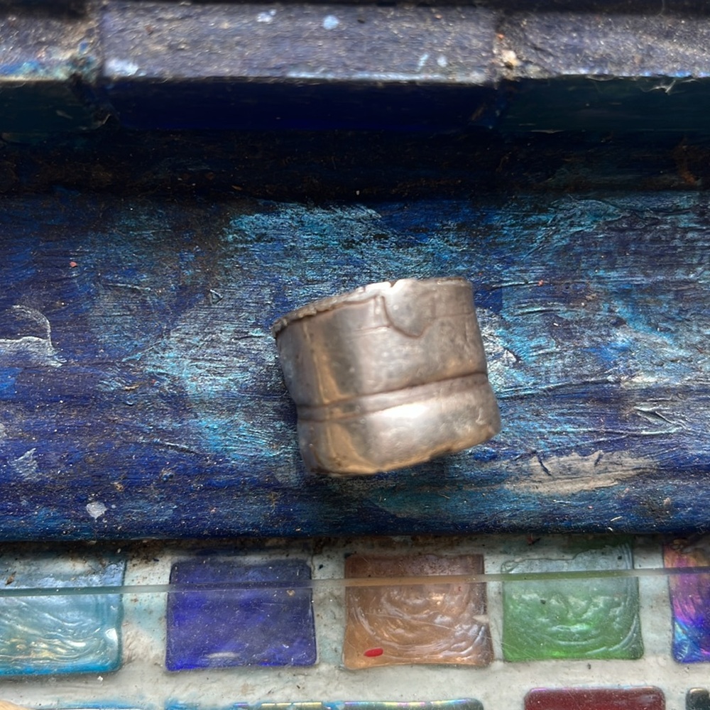 Solid Vintage Silver Ring From Barcelona - image 5